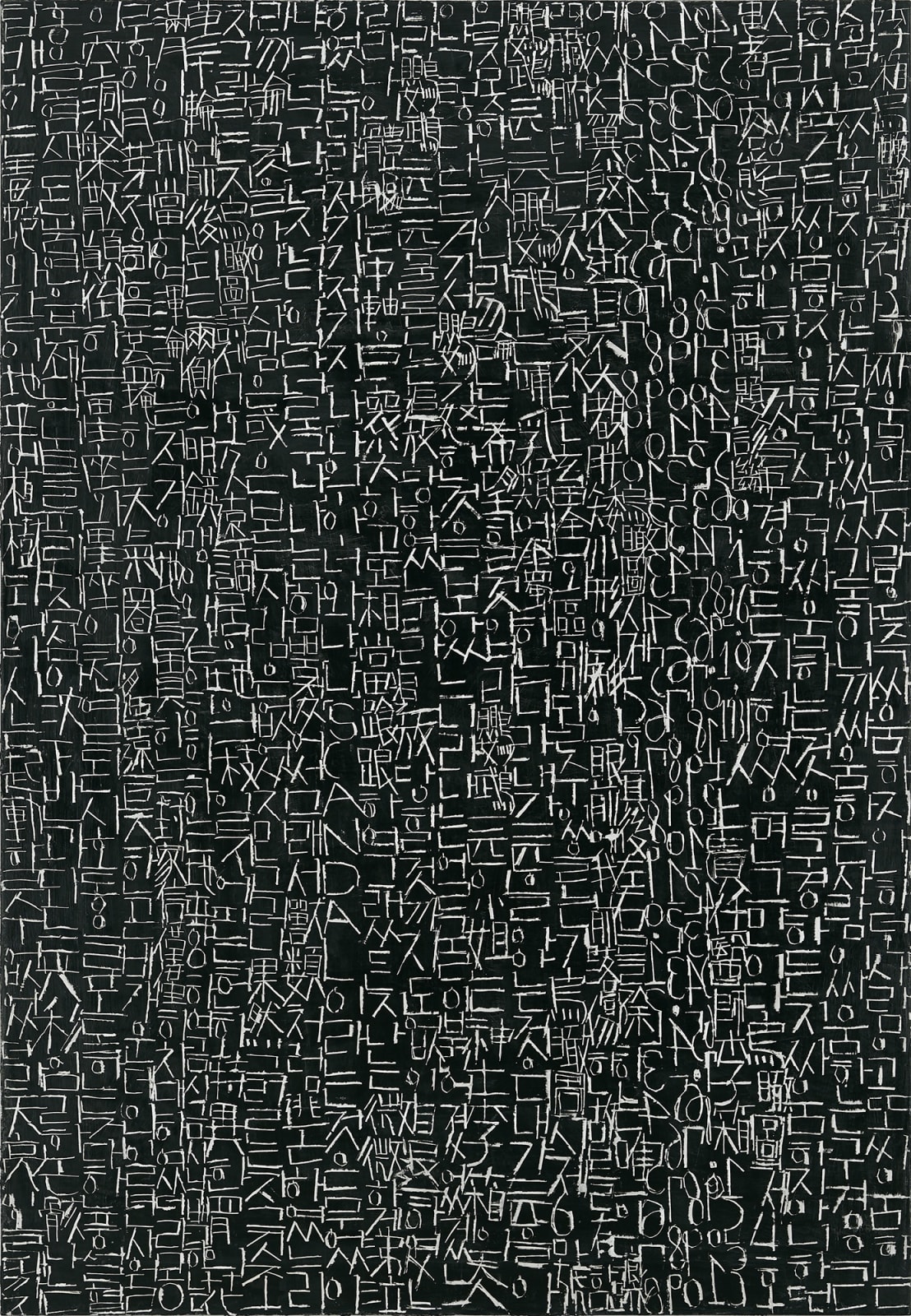 Lee In 李仁 Black, Something181215 黑，某物181215, 2018 Mixed Media on Canvas 帆布及综合媒介 162 x 112 cm